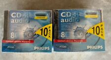 Lot Of 2 Philips CD-R Audio 80 Minutes 10 Pack Blank Recordable New Old Stock picture