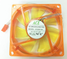 Ace 80mm x 25mm Computer Case UV Green / Orange 3-Fan with 4 LEDs picture