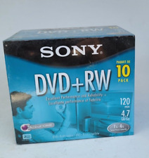 Sony DVD + RW 120 Minute 4.7GB/Go 10 Pack Discs NEW IN FACTORY SEALED CONDITION. picture