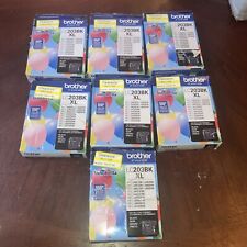 Lot Of 7 Brother LC203BK Innobella High-Yield Single Ink Cartridge Black 01/2025 picture