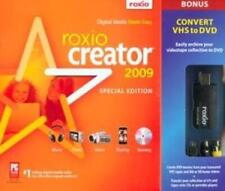 New ROXIO CREATOR 2009 Special Edition w/ VHS To DVD Adaptor Software Windows XP picture