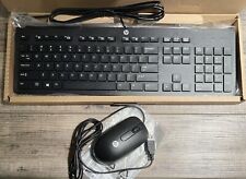 Genuine HP USB Slim Keyboard KB Win Wired US Black - 803181-001 & Optical Mouse picture