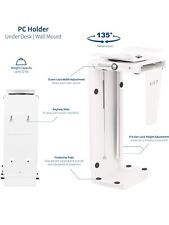 VIVO White Under-Desk and Wall PC Mount | Computer Case Holder w/ 135 Swivel picture