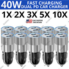 Fast Car Charger 40W Dual USB-C Port Power Adapter Lot For iPhone Samsung Google picture