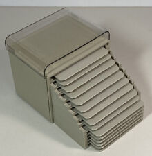 VTG Fellowes Step Cube 3 1/2” Diskette File Holder Stock #95350 Beige 15 slots picture