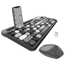 2.4GHz Wireless Keyboard and Mouse Set with Phone Holder - Compact Full-Size ... picture