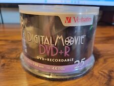 Verbatim Digital Movie DVD+R 25 Pack 4x 4.7 GB - NEW Factory Sealed picture
