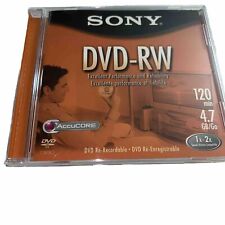 Sony DVD+RW 120 Minutes 4.7 GB Discs NEW AccuCORE Re-Recordable picture