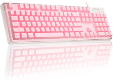 Gaming Keyboard, 7 Solid Colors Backlit Wired Gaming Keyboard with Clear Housing picture
