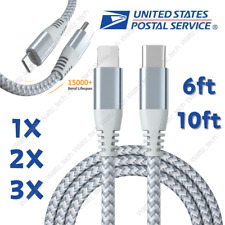 PD USB-C Fast Charging Cable Type-C Braided Cord For iPhone 8 XR 11 12 13 14 Pro picture