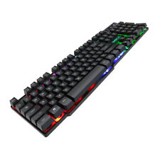 Gaming Keyboard RGB LED Light Backlit Gamer USB Wired Silent Keyboard Noiseless picture
