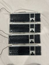 Lot Of 4 Vintage Apple M7803 USB Keyboard Wired BlackClear B#2 picture