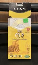 Sony Mini CD-R Blank Discs Pack of 10 + Jewel Cases 200MB 22 Min 8cm SEALED picture