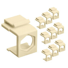 10 Pcs Blank Keystone Jack Insert Filler for RCA F-Type Connector Snap-In Ivory picture