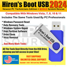Hiren's Boot USB 2024 PC Utilities Password Reset Disk Recovery Diagnostics Tool picture