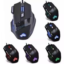 Gaming Mouse 7 Button USB Wired LED Breathing Fire Button 5500 DPI Laptop PC picture