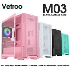 Vetroo M03 Compact Computer Case Micro ATX/Mini ITX Gaming PC Case w/ 120mm fan picture