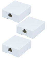 3x 1 port 8P8C RJ45 Cat5e Cat6 Network Cable Wall Surface Mount Box Adhesive picture