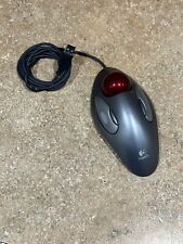 Logitech Trackball ergonomic red ball mouse USB T-BC21 silver  810-000767 tested picture