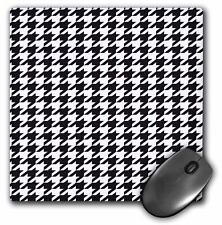 3dRose Black And White Classic Preppy Houndstooth Pattern MousePad picture