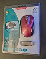 Logitech V220 Cordless Optical Mouse for Notebooks RED Brand New NIP W/ Dongle picture