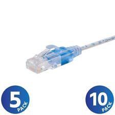 5 10 PACK Slim CAT6a RJ45 Ethernet Network Patch Cable 10G Copper Wire 30AWG LOT picture