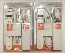 2 Packs Belkin Surge Protector 6 Outlet 3 ft Cord w/ Bonus 6 ft Extension Cord picture
