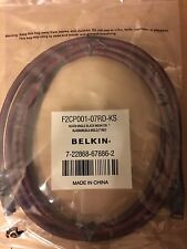 Network Gigabit Ethernet Patch Cable 7' Cat 6 Red Mesh Belkin F2CP001-07RD-KS  * picture