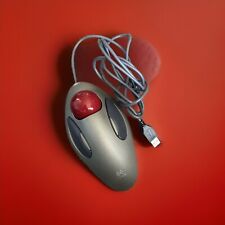🔴   Logitech T-BC21 Trackman Red Marble USB Trackball Ergonomic Mouse Wired picture