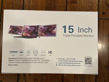 BRAND NEW, NEVER USED FOPO S17 15 INCH TRIPLE PORTABLE HDMI 1080P MONITOR picture