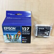 (4 Pack) Genuine Epson 127XL Black & Color Ink Set - New/Sealed - Exp 2021, NICE picture