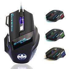 Gaming Mouse 7 Button USB Wired LED Breathing Fire Button 3200 DPI Laptop PC picture