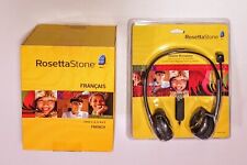 Rosetta Stone French Version 3 Level 1-5 PC/Mac & New Sealed Headset Microphone picture