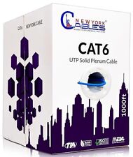 New York Cables CAT6 Plenum Cable 1000ft (CMP) UTP, 550MHz, 23AWG 10GB (Blue) picture