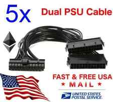 5 x 24PIN 20+4 Dual PSU Multiple Power Supply Splitter Adapter Cable Mining picture