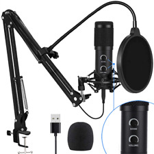 Upgraded USB Condenser Microphone for Computer, Great Gaming, Black picture