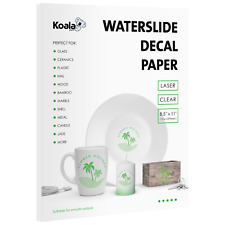 Koala Premium Waterslide Decal Transfer Paper LASER CLEAR 20 Sheets 8.5x11 USA picture