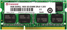 2 PCS - NEW Transcend 8GB PC3L-12800 1600MHz DDR3L Laptop SO-DIMM 204-Pin Memory picture