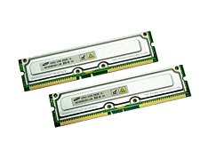 2 x 256MB (512MB) Samsung MR16R082GBN1-CK8 PC800-45 184 Pin RDRAM RAMBUS Memory picture
