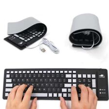 Foldable Silicone Silent Keyboard Waterproof Flexible Usb Wire Control Slim picture