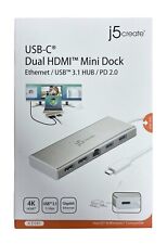 j5Create JCD381 USB-C Dual HDMI Mini Dock w/ Ethernet (E10033427) picture