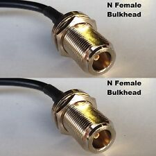 RG316 N FEMALE BULKHEAD to N FEMALE BULKHEAD Coaxial RF Cable USA-US picture