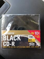 Memorex Black Recordable CD-R 700 mb 80 min 1x-16x Speed 10 Pack Vintage 2000 picture