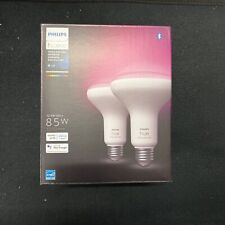Philips Hue White and Color Ambiance BR30 Bluetooth 85W Smart LED Bulb 2-Pack picture