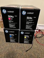 HP Laserjet Toner 504X (Black), 504A (Magenta), 504a (Cyan) and 504a (Yellow) picture