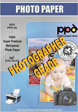 100 Sheets 4X6 Glossy Photo Paper for Inkjet Super Premium 68Lbs 255Gsm 10.5Mil  picture