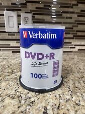 100 VERBATIM 16X DVD+R Life Series Logo 4.7GB Media Disc Spindle 97175 (SEALED) picture