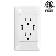 1PC Dual USB Port Wall Socket Charger AC Power Receptacle Outlet Plate Panel picture