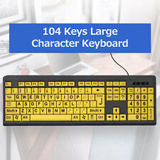 Large Print Keyboard USB Wired Computer Keyboard for Low Vision Individuals W0H2 picture