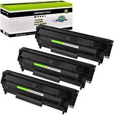 GREENCYCLE 3PK Q2612A 12A BK Toner Cartridge Fits for HP LaserJet 1012 1020 3020 picture
